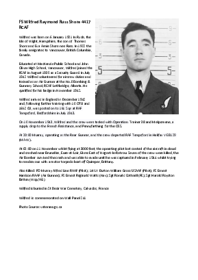 A preview of a PDF biography for Shore, Wilfred Raymond Russ